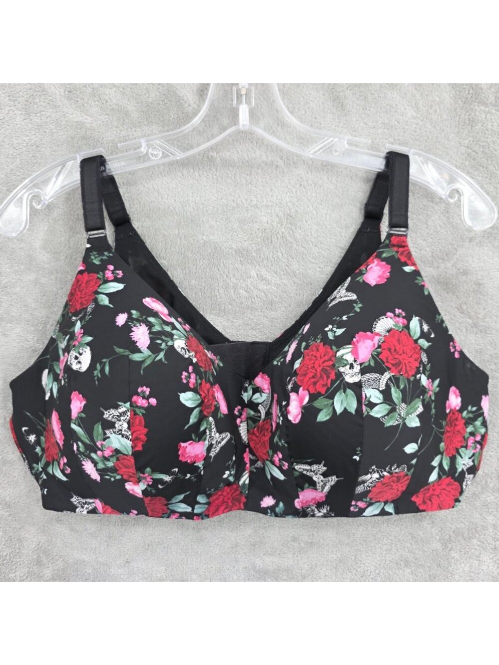 Torrid Curve 42D Bra 360 Back Smoothing Wire Free Lightly Lined Everyday Skulls